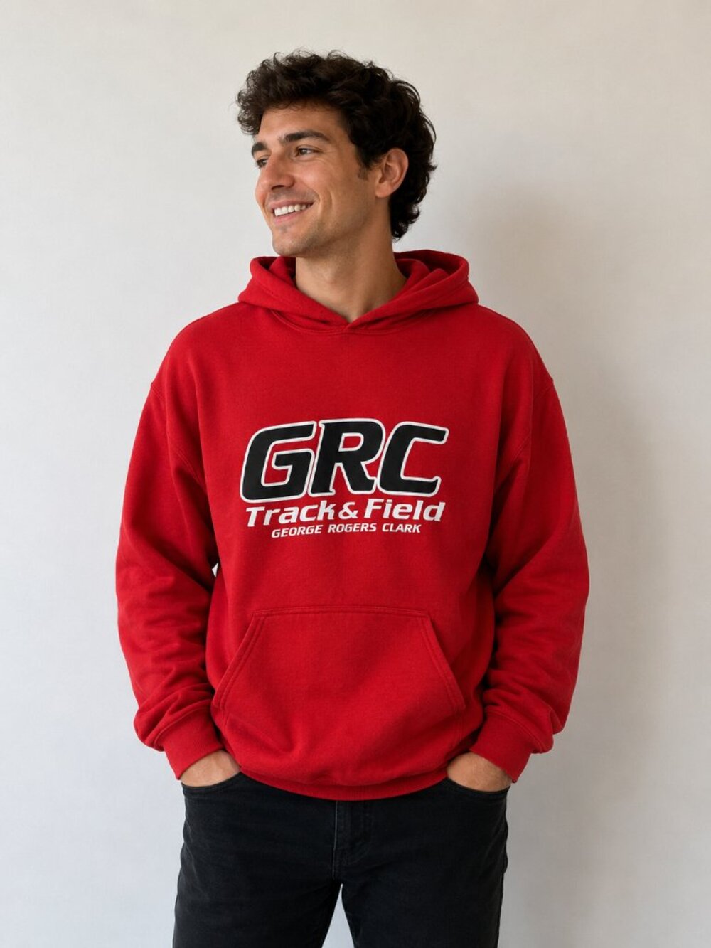 Gildan Heavy Blend GRC George Rogers Clark Track & Field Hoodie Red M